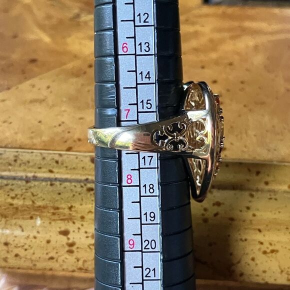 Natural Sapphire Sterling Silver Heart Ring Size 7.25 - Picture 8 of 9